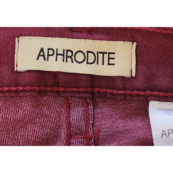 Aphrodite Burgundy High Waisted Skinny Distressed Jeans 9 Lightweight Soft - Picture 5 of 8
